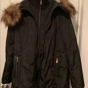 Michael Kors Faux Fur Trim Puffer Coat